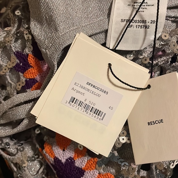 Sandro
Brunielou Sequined Crochet Shift Dress 40 NWT - Picture 7 of 11